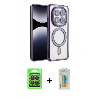 MARSİLYAN™- Redmi Note 14 Pro 4G Kılıf Zirve Doku Prime - Şeffaf Polymer Nano Ekran Koruyucu + Raze Metal Kamera Lens - SH