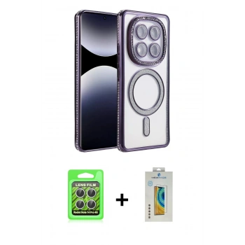 MARSİLYAN™- Redmi Note 14 Pro 4G Kılıf Zirve Doku Prime - Şeffaf Polymer Nano Ekran Koruyucu + Raze Metal Kamera Lens - GS