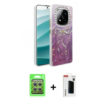 MARSİLYAN™- Redmi Note 14 Pro 4G Kılıf Zirve Modern Prime - Şeffaf Hayalet Polymer Nano Ekran Koruyucu + Raze Metal Kamera Lens - GS