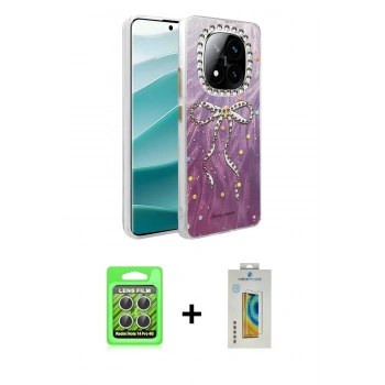 MARSİLYAN™- Redmi Note 14 Pro 4G Kılıf Zirve Modern Prime - Şeffaf Polymer Nano Ekran Koruyucu + Raze Metal Kamera Lens - GS