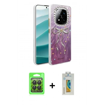 MARSİLYAN™- Redmi Note 14 Pro 4G Kılıf Zirve Modern Prime - Şeffaf Polymer Nano Ekran Koruyucu + Raze Metal Kamera Lens - SH