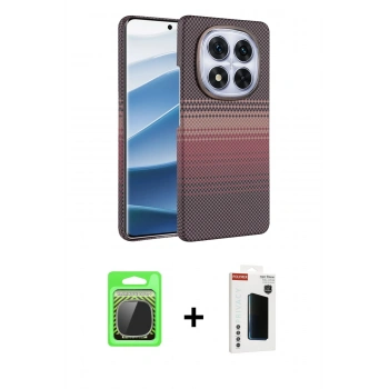 MARSİLYAN™- Redmi Note 14 Pro Plus Kılıf Doruk Serisi - Siyah Hayalet Polymer Nano Ekran Koruyucu + Raze Metal Kamera Lens - GS
