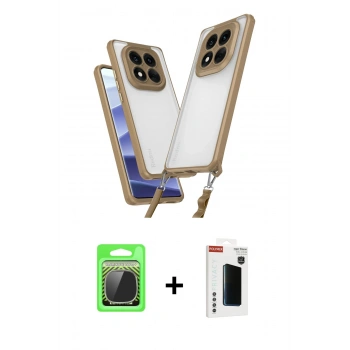 MARSİLYAN™- Redmi Note 14 Pro Plus Kılıf Ufuk Klasik - Siyah Hayalet Polymer Nano Ekran Koruyucu + Raze Metal Kamera Lens - GS