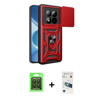 MARSİLYAN™- Redmi Note 15 Pro 5G Kılıf Ahenk Klasik - Siyah 3D Antistatik Cam Ekran Koruyucu + Raze Metal Kamera Lens - SH