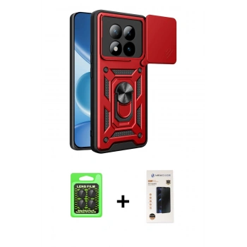 MARSİLYAN™- Redmi Note 15 Pro 5G Kılıf Ahenk Klasik - Siyah 3D Antistatik Hayalet Cam Ekran Koruyucu + Raze Metal Kamera Lens - SH