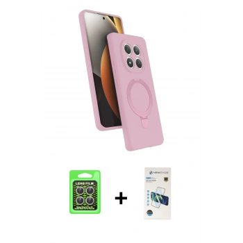 MARSİLYAN™- Redmi Note 15 Pro 5G Kılıf İz Işık Koleksiyonu - Siyah 3D Antistatik Cam Ekran Koruyucu + Raze Metal Kamera Lens - GS