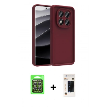 MARSİLYAN™- Redmi Note 15 Pro 5G Kılıf Yankı Yansıma Özel Seri - Siyah 3D Antistatik Hayalet Cam Ekran Koruyucu + Raze Metal Kamera Lens - GS