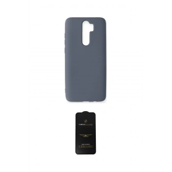 MARSİLYAN™- Redmi Note 8 Pro Kılıf Ahenk Serisi - Siyah 6D Antistatik Mat Seramik Hayalet Nano Ekran Koruyucu
