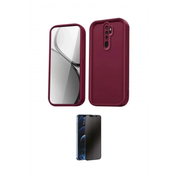 MARSİLYAN™- Redmi Note 8 Pro Kılıf Yankı Yansıma Özel Seri - Siyah 3D Antistatik Hayalet Cam Ekran Koruyucu