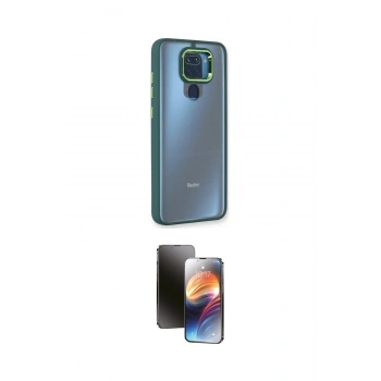 MARSİLYAN™- Redmi Note 9 Kılıf Eksen Doku Prime - Siyah 3D Antistatik Mat Seramik Nano Ekran Koruyucu