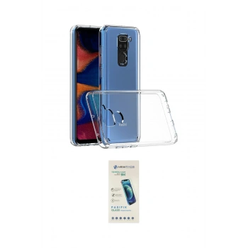 MARSİLYAN™- Redmi Note 9 Kılıf Zirve Doku - Şeffaf Pasifik Cam Ekran Koruyucu