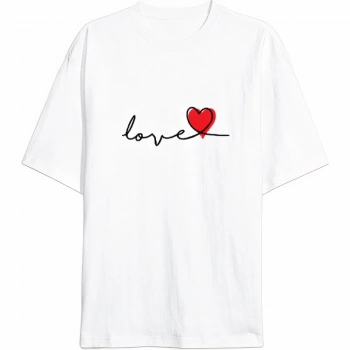 MARSiLYAN- Sevgililer Günü İçin Özel Tasarım Love Baskılı Tshirt