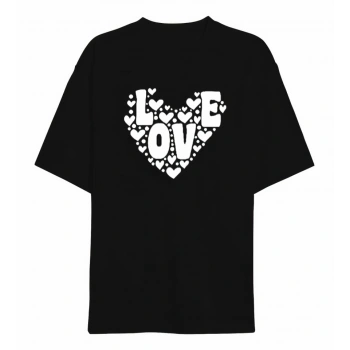 MARSiLYAN- Sevgililer Günü İçin Özel Tasarım Love Kalp Baskılı Tshirt