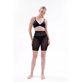 MARSiLYAN- Siyah Mı Emay 2705 Lazer Tül Toparlayıcı Paçalı Boxer Hayalet Korse