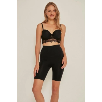 MARSiLYAN-  Siyah MI Emay 3005 Soft Uzun Paçalı Boxer Korse