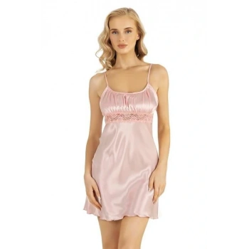 MARSiLYAN-  Somon Kısa Saten Gecelik 8208