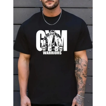 MARSiLYAN- Sporda Günlük Hayata Giyilebilir GYM Baskılı Oversize Bisiklet Yaka Erkek Tshirt