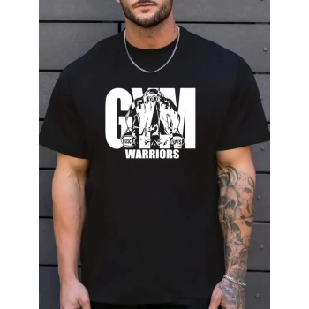 MARSiLYAN- Sporda Günlük Hayata Giyilebilir GYM Baskılı Oversize Bisiklet Yaka Erkek Tshirt