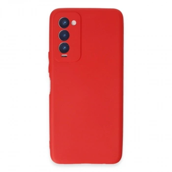 MARSİLYAN™- Tecno Camon 18 Kılıf First Silikon - Kırmızı