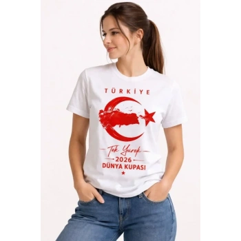 MARSiLYAN- TÜRKİYE Ay Yıldız 2026 Dünya Kupasi Taraftar Forma T-Shirt - Beyaz
