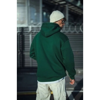 MARSiLYAN- Üç İplik Penye Kapşonlu Basic SweatShirt - Haki