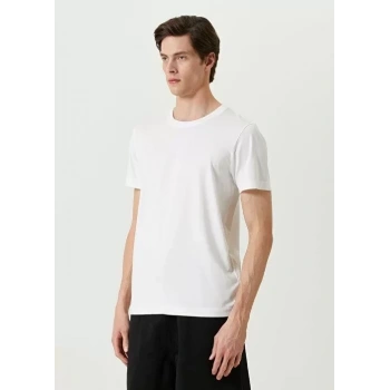 MARSiLYAN- Unisex Basic Bisiklet Yaka Regular T-Shirt - Beyaz