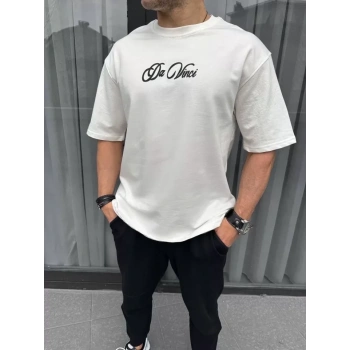 MARSiLYAN- Unisex Baskılı Oversize T-Shirt - Beyaz