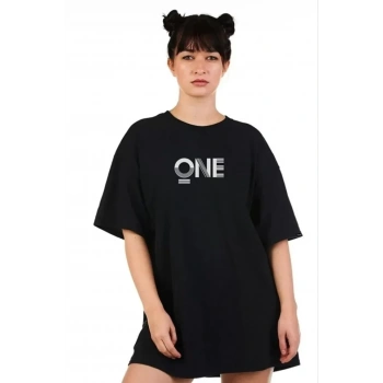MARSiLYAN- Unisex Baskılı Oversize T-Shirt - Siyah