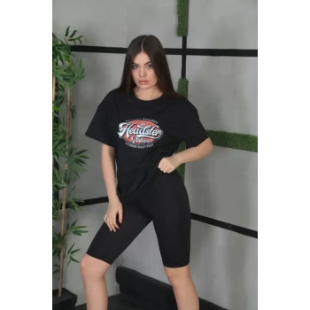 MARSiLYAN- Unisex Baskılı Oversize T-Shirt - Siyah