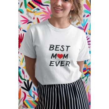 MARSiLYAN- Unisex Bisiklet Yaka Baskılı Oversize T-Shirt - Beyaz