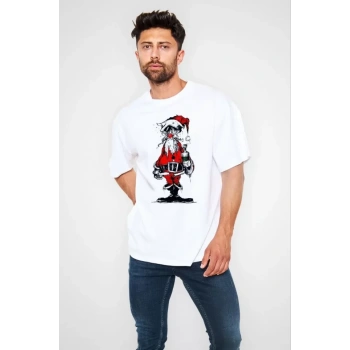 MARSiLYAN- Unisex Bisiklet Yaka Baskılı Oversize TShirt