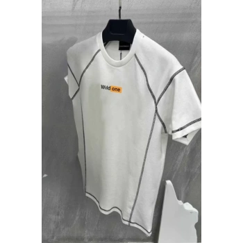 MARSiLYAN- Unisex Dikişli Baskılı Oversize T-Shirt - Beyaz