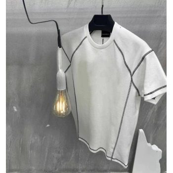 MARSiLYAN- Unisex Karoyaka Dikişli Oversize T-Shirt - Beyaz