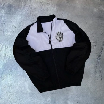 MARSiLYAN- Unisex Uzun Kollu Paraşüt Kumaş Rüzgarlik - Siyah