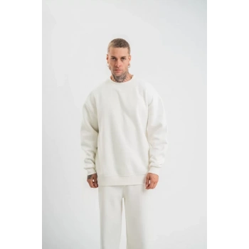 MARSiLYAN- Uzun Kol Bisiklet Yaka Basic SweatShirt - Beyaz