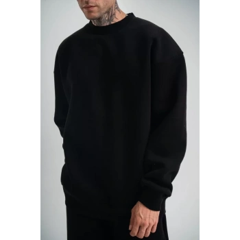 MARSiLYAN- Uzun Kol Bisiklet Yaka Basic SweatShirt - Siyah