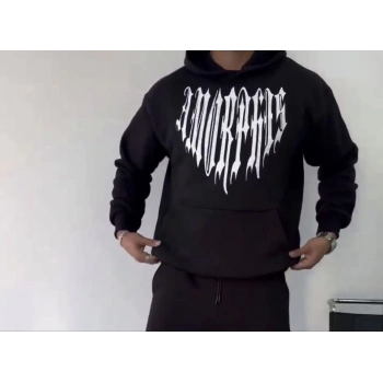 MARSiLYAN- Uzun Kol Kapşonlu Baskılı SweatShirt - Siyah