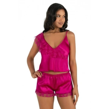 MARSiLYAN-  Vişne Saten Şort Takımı 9205