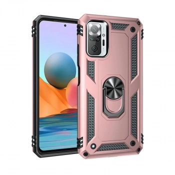 MARSİLYAN™- Xiaomi Redmi Note 10 Pro Kılıf Sofya Yüzüklü Silikon Kapak - Rose