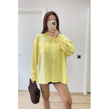 MARSiLYAN- Yakalı Yandan Yırtmaçlı Gömlek - Sarı