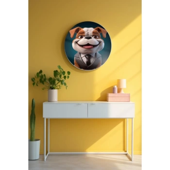 MARSiLYAN- Yuvarlak Sanatsal, Dekoratif Baskı Cam Tablo 240