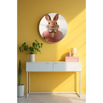 MARSiLYAN- Yuvarlak Sanatsal, Dekoratif Baskı Cam Tablo 244