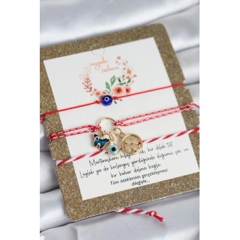 Marteniçka Bileklik 3lü Kelebek ve Yonca Model - TJ-BB8362