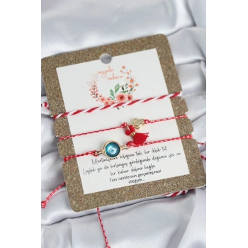 Marteniçka Bileklik 3lü Püsküllü ve Nazarlı Model - TJ-BB8310