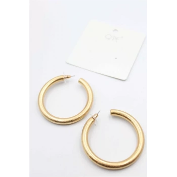 Mat Halka Küpe 5 cm - Altın