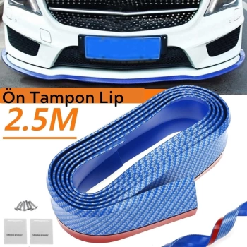 Mavi 2,5 Metre Araba Oto Ön Tampon Koruyucu Kauçuk Pratik Tampon Şerit Bant Döşeme Kiti (4887)