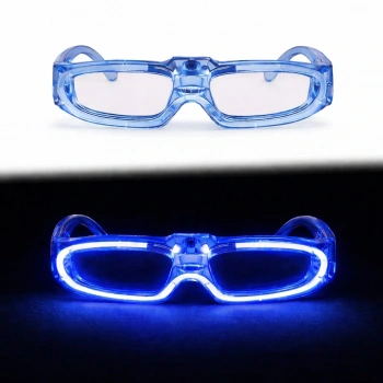 Mavi LED Işıklı Parti Gözlüğü 3 Modlu – Glow & Gece Eğlence Gözlüğü