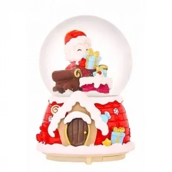 Mega Boy  Yılbaşı Noel Baba Temalı Kar Püskürtmeli Işıklı Müzikli Kar Küresi 16 cm- 18B