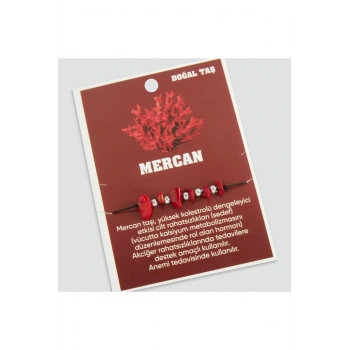 Mercan Doğaltaşlı İp Bileklik