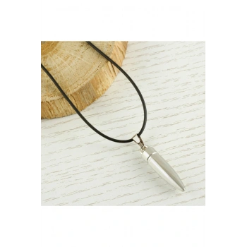 Mermi Metal Vinlex Deri Kolye